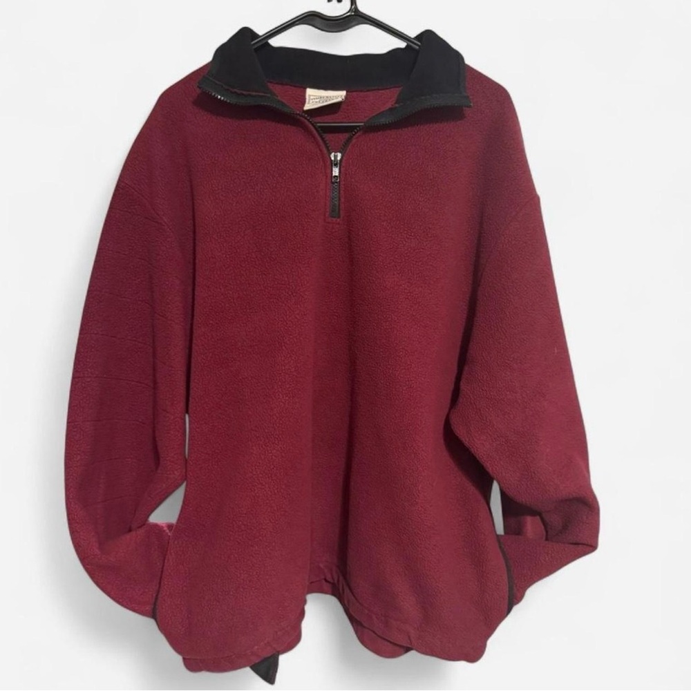 Vintage Timberline Colorado Red Fleece Pullover with Pockets, Size L